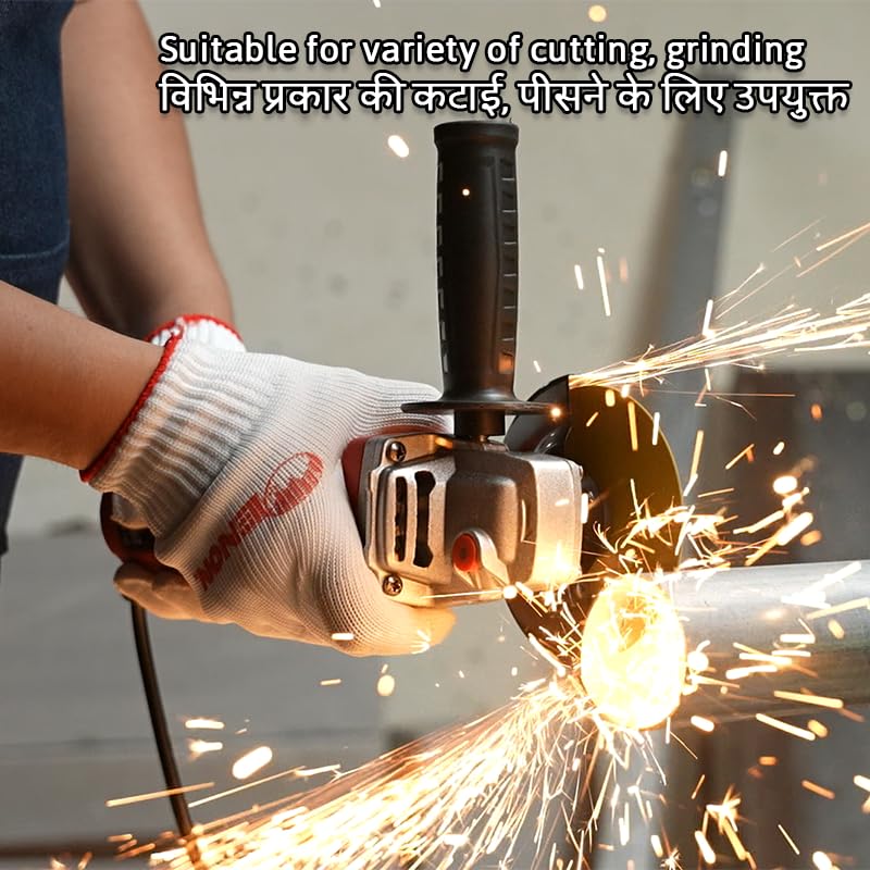 ENON Corded Electric Angle Grinder 850W 12000 RPM with 3 Cutting & 1 Grinder Wheel 100m for Grinding, Polishing & Cutting with 3 Position Side-Handle, for Home & DIY Use, Back Switch (XE-4003) ENON Corded Electric Angle Grinder 850W 12000 RPM with 3 Cutting & 1 Grinder Wheel 100m for Grinding, Polishing & Cutting with 3 Position Side-Handle, for Home & DIY Use, Back Switch (XE-4003)